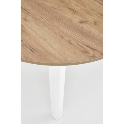 Rozkládací jídelní stůl CALMIO 102/142x102 cm dub craft/bílá