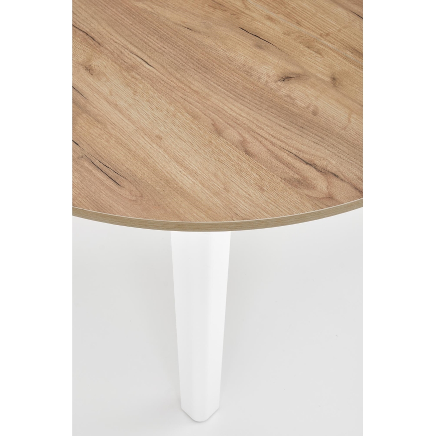 Rozkládací jídelní stůl CALMIO 102/142x102 cm dub craft/bílá