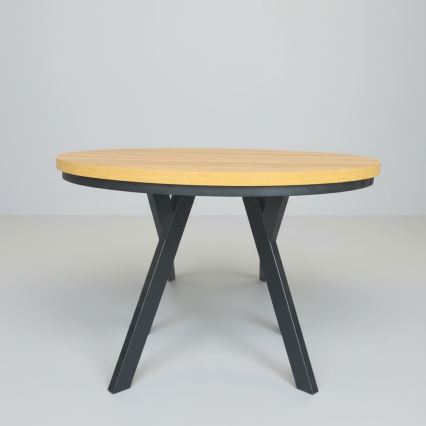 Rozkládací jídelní stůl CENTRO 100/140x77 cm dub craft/černá