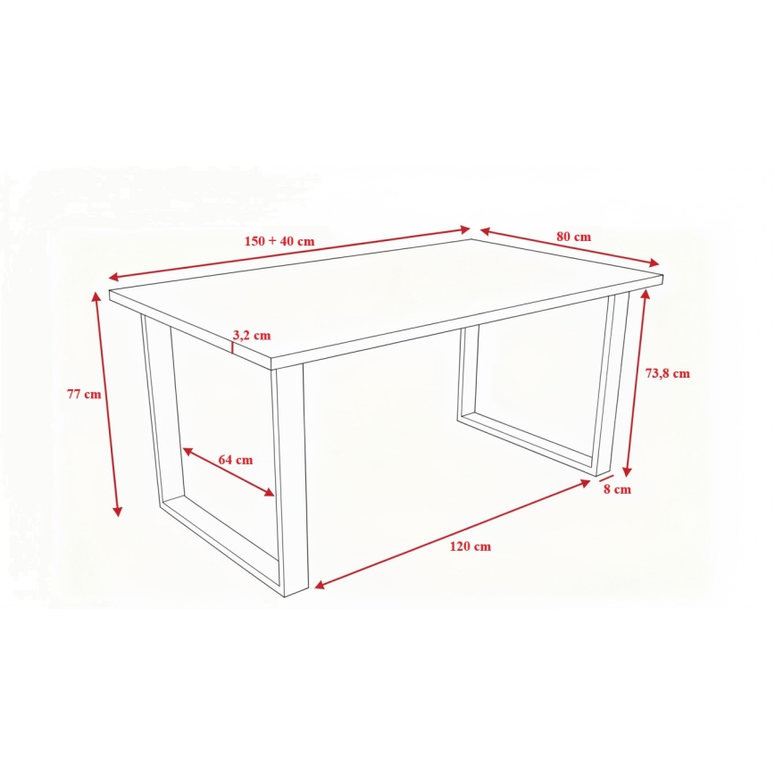 Rozkládací jídelní stůl COLIN dub