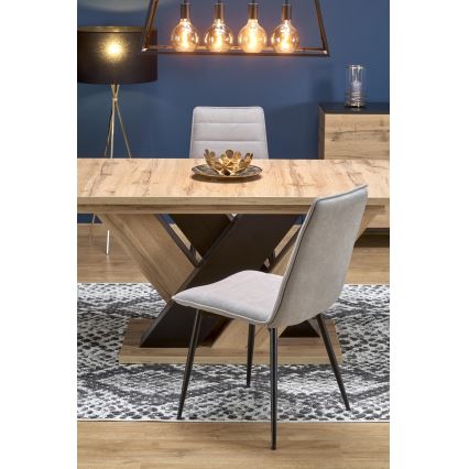 Rozkládací jídelní stůl DROM 160/200x90 cm dub wotan/černá