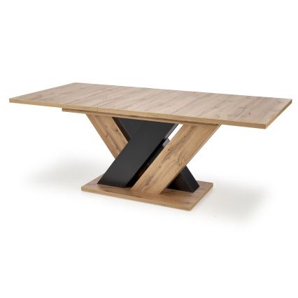 Rozkládací jídelní stůl DROM 160/200x90 cm dub wotan/černá