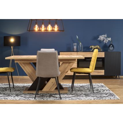 Rozkládací jídelní stůl DROM 160/200x90 cm dub wotan/černá