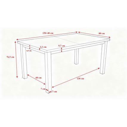 Rozkládací jídelní stůl LIAM dub