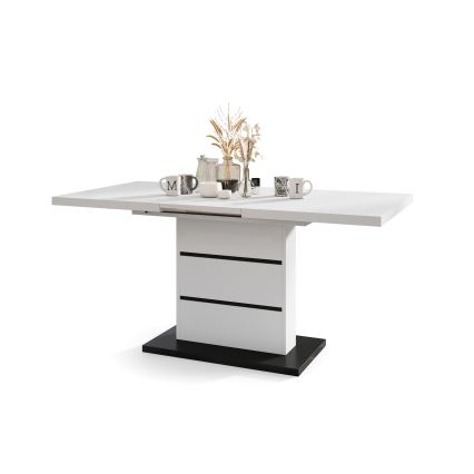 Rozkládací jídelní stůl PAOLO 120/160/200x80 cm bílá/černá