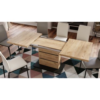 Rozkládací jídelní stůl PAOLO 120/160/200x80 cm dub craft/černá