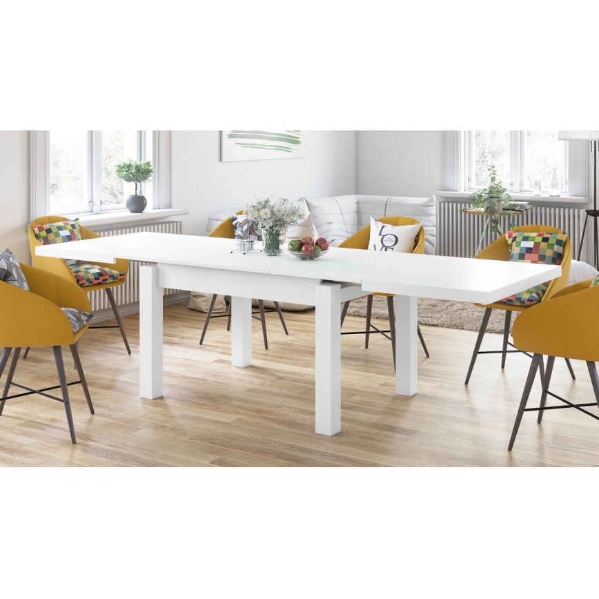 Rozkládací jídelní stůl pro 12 osob RALF 120/270x90 cm bílá