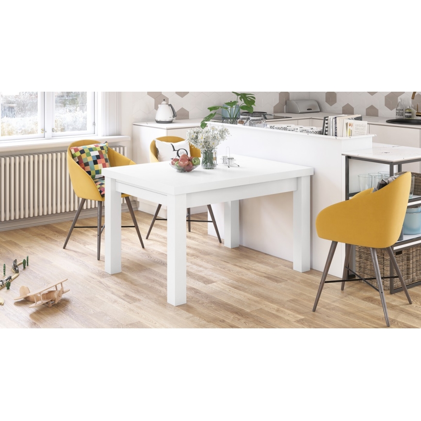 Rozkládací jídelní stůl pro 12 osob RALF 120/270x90 cm bílá