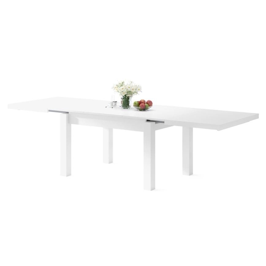 Rozkládací jídelní stůl pro 12 osob RALF 120/270x90 cm bílá