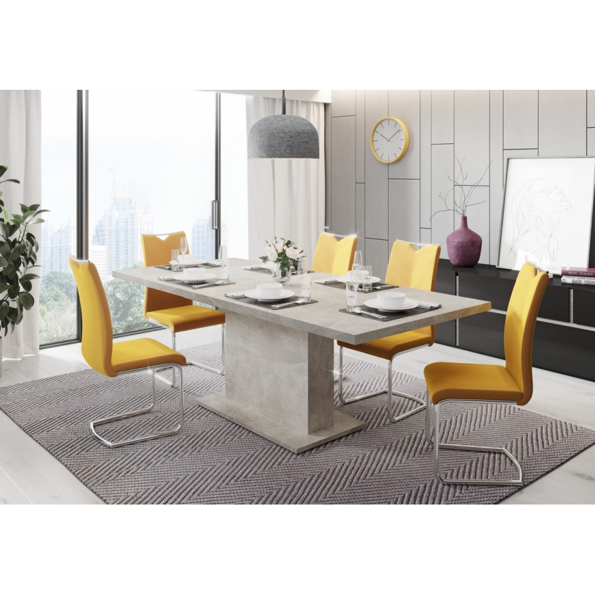 Rozkládací jídelní stůl STRAP 160/200x90 cm šedá beton