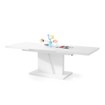 Rozkládací konferenční/jídelní stůl se zvedací deskou NINO  120/150/180x70 cm bílá