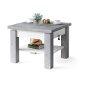Rozkládací konferenční/jídelní stůl se zvedací deskou CALEB  75/150x75cm  šedá beton/bílá
