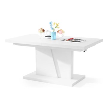 Rozkládací konferenční/jídelní stůl se zvedací deskou NINO bílá