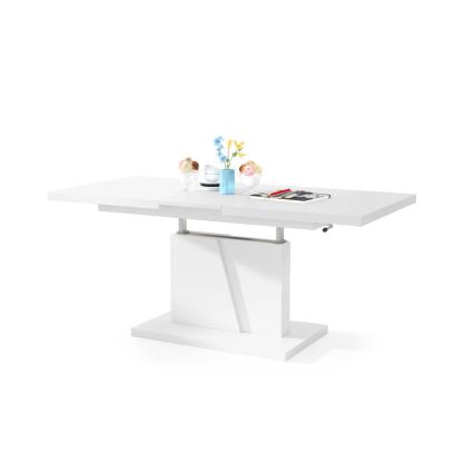 Rozkládací konferenční/jídelní stůl se zvedací deskou NINO bílá