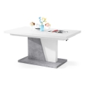 Rozkládací konferenční/jídelní stůl se zvedací deskou NINO bílá/šedá beton