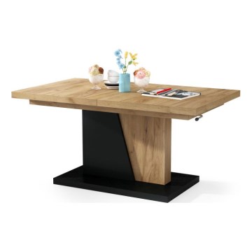 Rozkládací konferenční/jídelní stůl se zvedací deskou NINO dub craft/černá