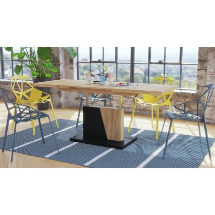 Rozkládací konferenční/jídelní stůl se zvedací deskou NINO dub craft/černá