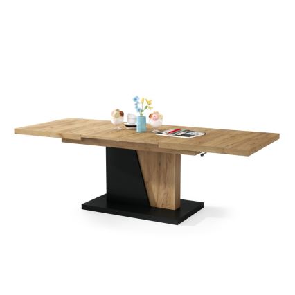 Rozkládací konferenční/jídelní stůl se zvedací deskou NINO dub craft/černá