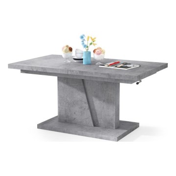 Rozkládací konferenční/jídelní stůl se zvedací deskou NINO šedá beton