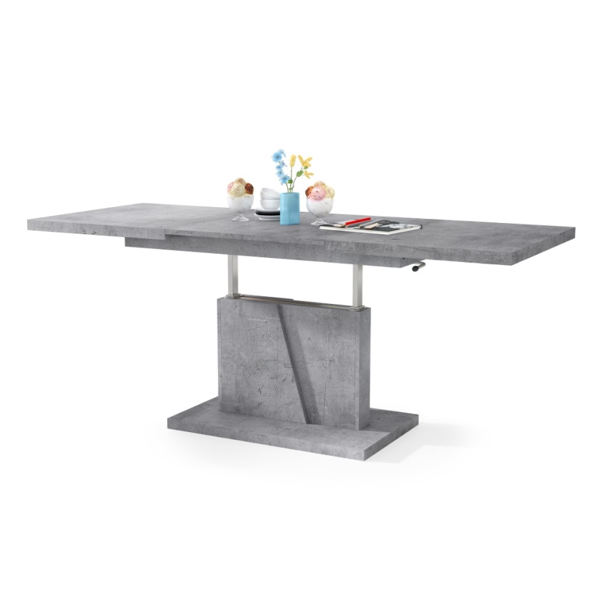 Rozkládací konferenční/jídelní stůl se zvedací deskou NINO šedá beton