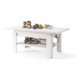 Rozkládací konferenční se zvedací deskou ROY 130/170x65 cm bílá