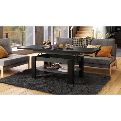 Rozkládací konferenční se zvedací deskou ROY 130/170x65 cm černá/antracit