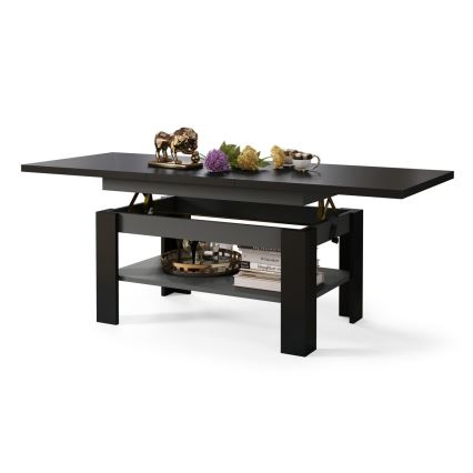 Rozkládací konferenční se zvedací deskou ROY 130/170x65 cm černá/antracit