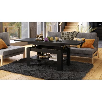 Rozkládací konferenční se zvedací deskou ROY 130/170x65 cm černá