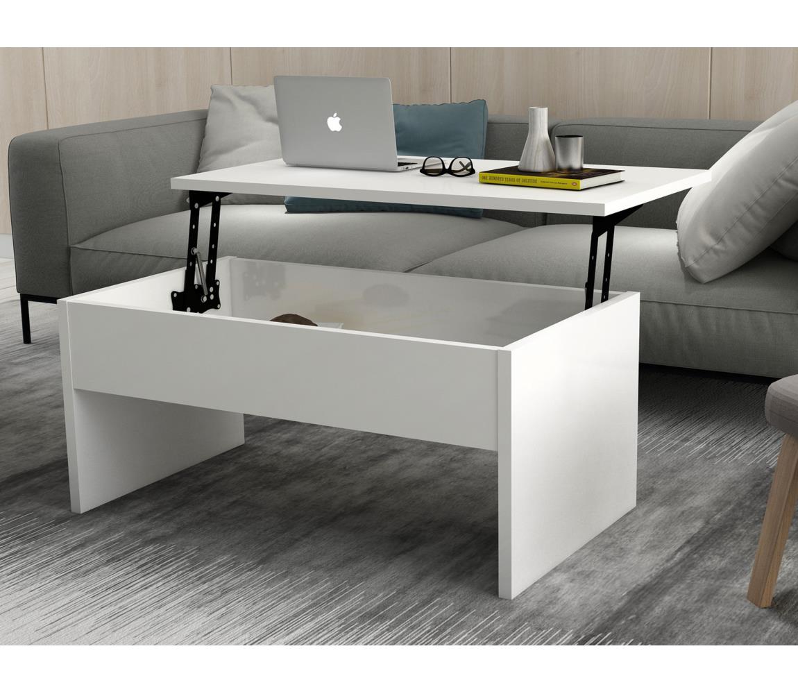  Rozkládací konferenční stolek AKILLI 44,8x90 cm bílá 