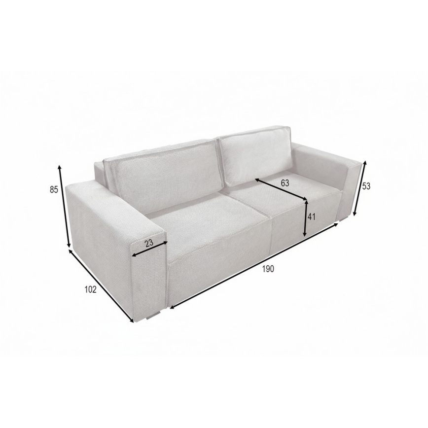 Rozkládací třímístná pohovka s úložným prostorem RONDA béžová