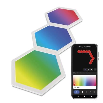 SADA 3x LED RGBIC+CCT Stmívatelný panel - rozšíření 3xLED/1,8W/230V Wi-Fi Tuya
