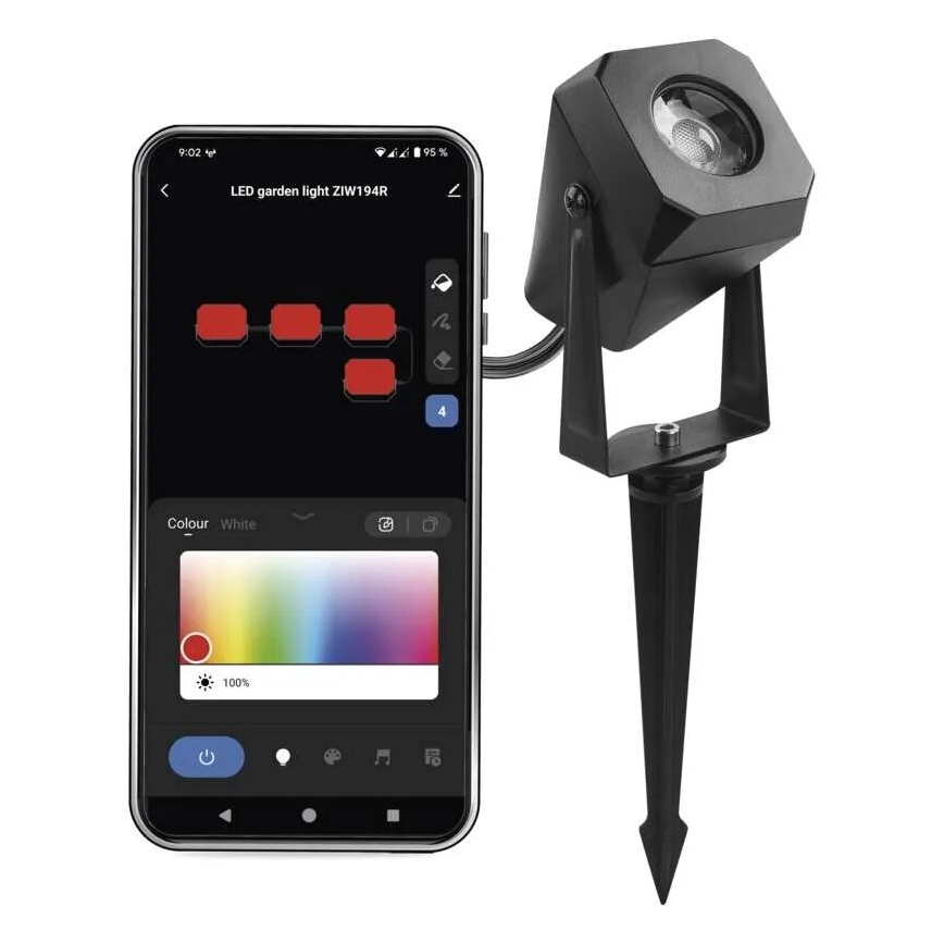 LED RGBIC Stmívatelná venkovní lampa GoSmart - rozšíření LED/1,5W/12V 3000-6500K IP65 Wi-Fi Tuya