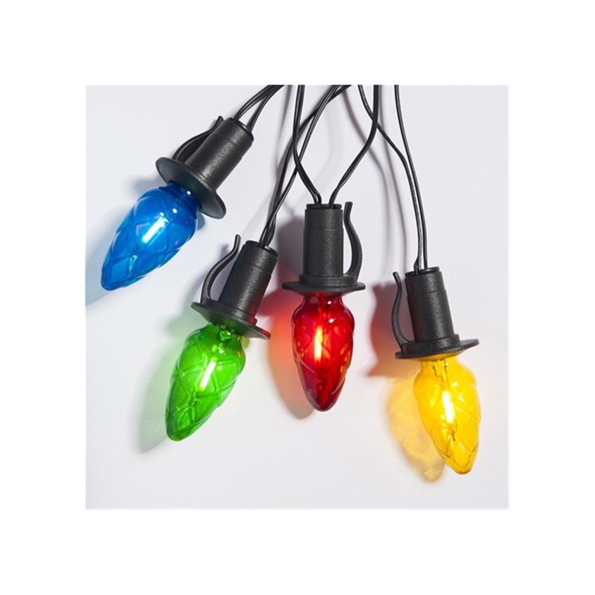Rozšiřovací LED venkovní girlanda CONE FILAMENT 20xE10 14m barevná/teplá bílá IP44, Vyrobeno v EU