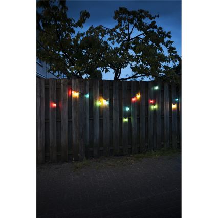 Rozšiřovací LED venkovní girlanda CONE FILAMENT 20xE10 14m barevná/teplá bílá IP44, Vyrobeno v EU