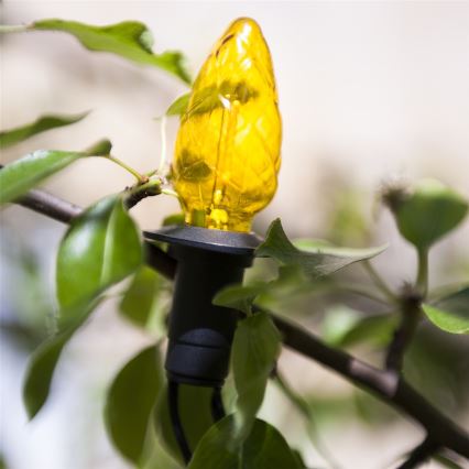 Rozšiřovací LED venkovní girlanda CONE FILAMENT 20xE10 14m barevná/teplá bílá IP44, Vyrobeno v EU
