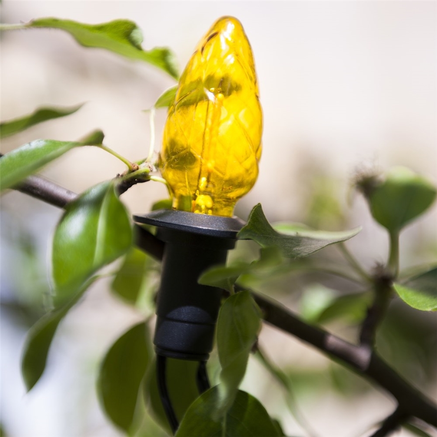Rozšiřovací LED venkovní girlanda CONE FILAMENT 20xE10 14m barevná/teplá bílá IP44, Vyrobeno v EU