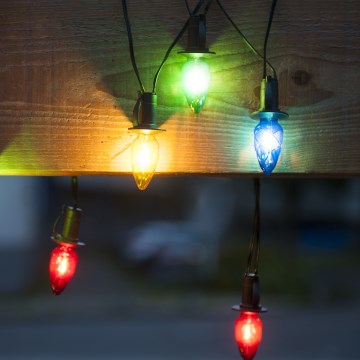 Rozšiřovací LED venkovní girlanda CONE FILAMENT 20xE10 14m barevná/teplá bílá IP44, Vyrobeno v EU