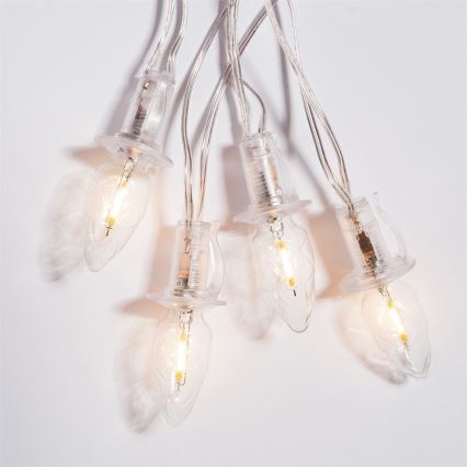Rozšiřovací LED venkovní vánoční řetěz CONE FILAMENT 20xE10 14m čirá/teplá bílá IP44, Vyrobeno v ČR