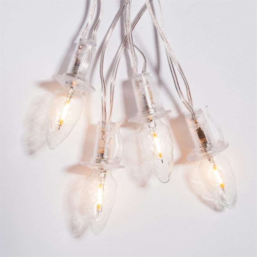 Rozšiřovací LED venkovní vánoční řetěz CONE FILAMENT 20xE10 14m čirá/teplá bílá IP44, Vyrobeno v ČR