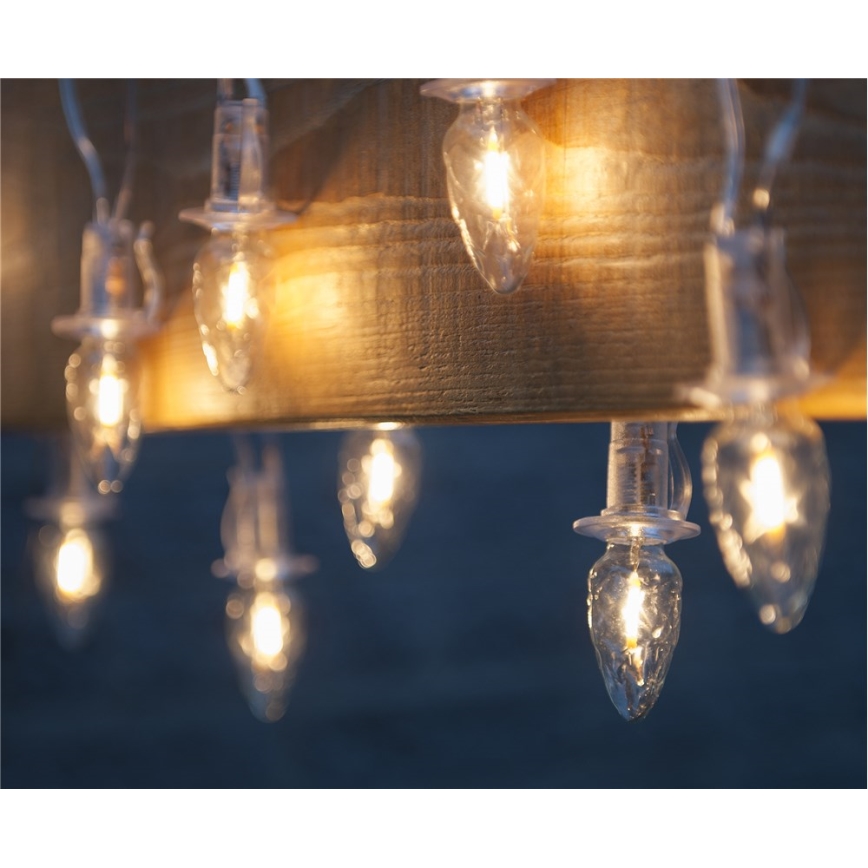 Rozšiřovací LED venkovní vánoční řetěz CONE FILAMENT 20xE10 14m čirá/teplá bílá IP44, Vyrobeno v ČR