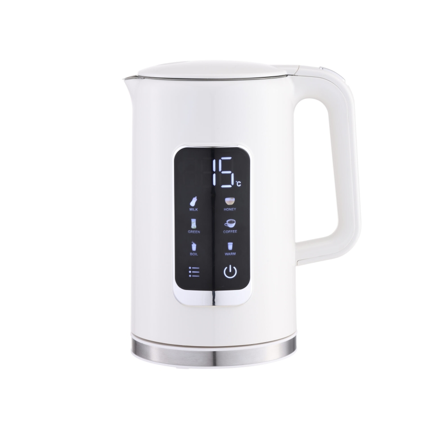 Rychlovarná konvice s LCD displejem 1,7 l 2200W/230V bílá + cestovní hrnek 450 ml
