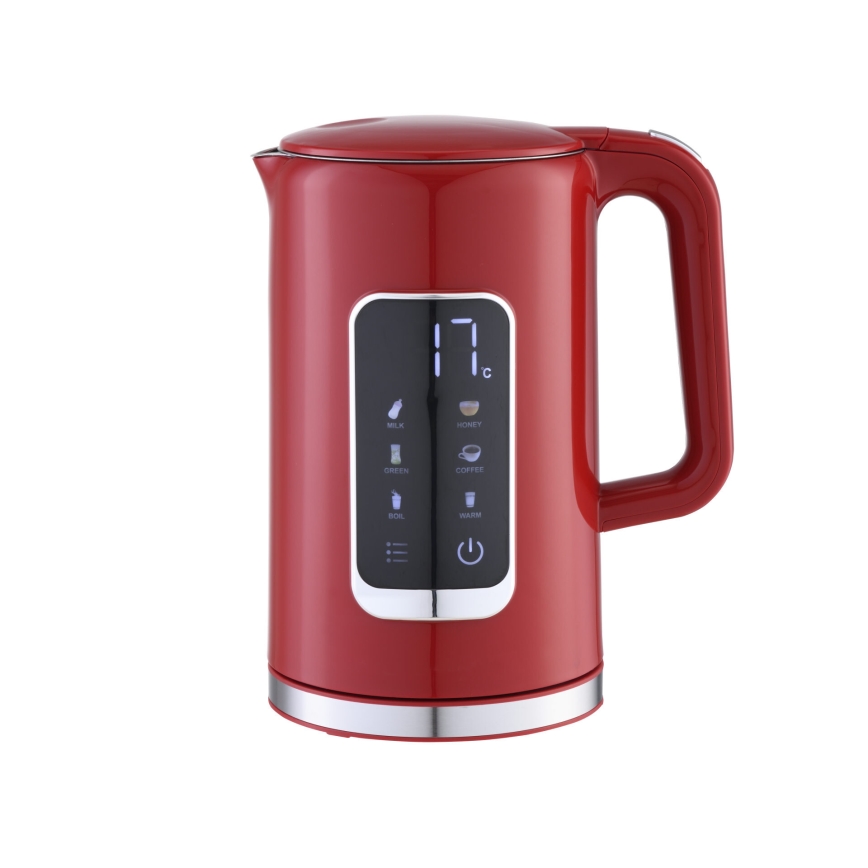 Rychlovarná konvice s LCD displejem 1,7 l 2200W/230V červená + cestovní hrnek 450 ml
