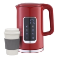 Rychlovarná konvice s LCD displejem 1,7 l 2200W/230V červená + cestovní hrnek 450 ml