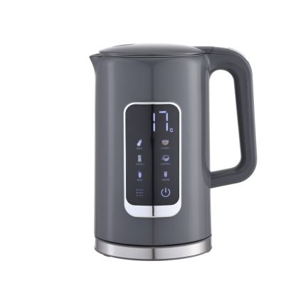 Rychlovarná konvice s LCD displejem 1,7 l 2200W/230V šedá + cestovní hrnek 450 ml