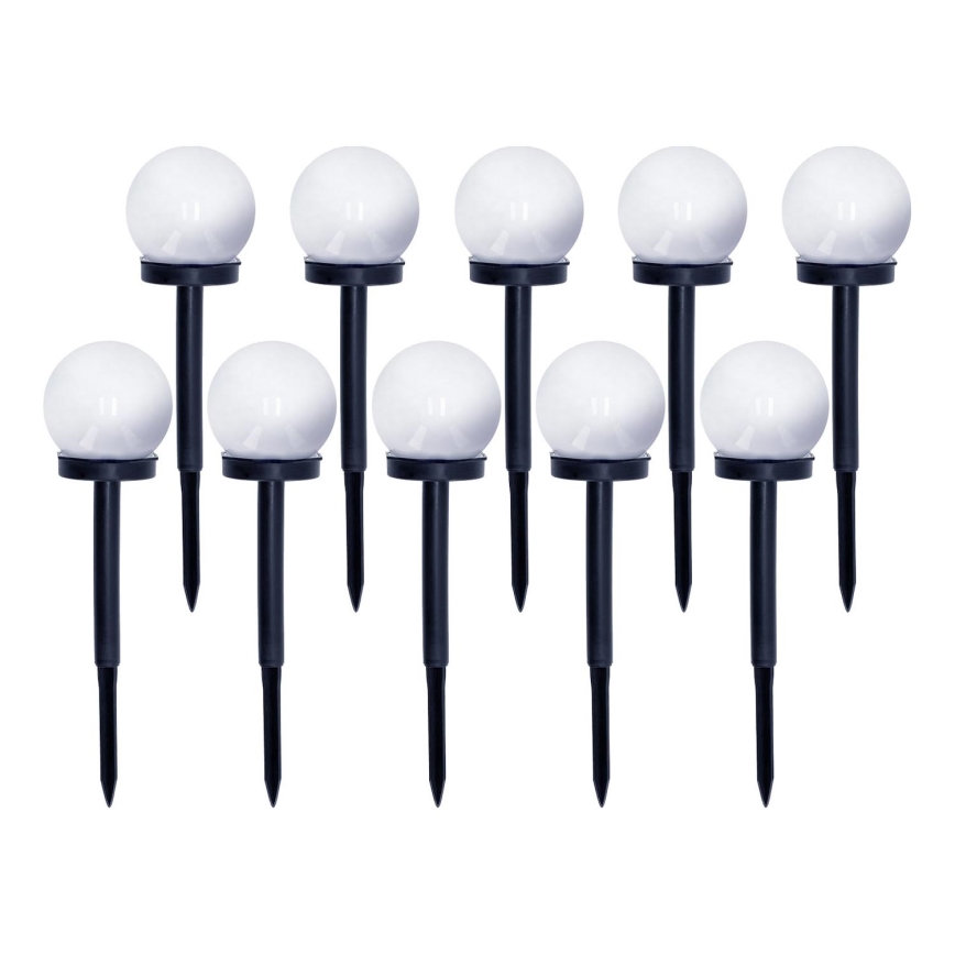 SADA 10x LED Solární lampa LED/0,12W/1,2V 6500K IP44 40 mAh černá/bílá