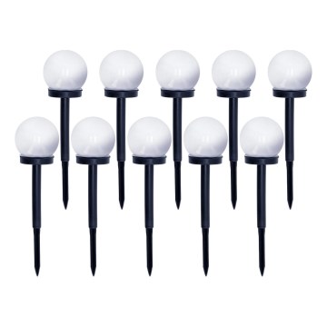 SADA 10x LED Solární lampa LED/0,12W/1,2V 6500K IP44 černá/bílá