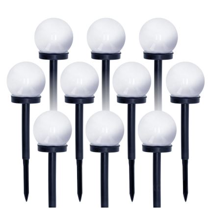 SADA 10x LED Solární lampa LED/0,12W/1,2V 6500K IP44 černá/bílá