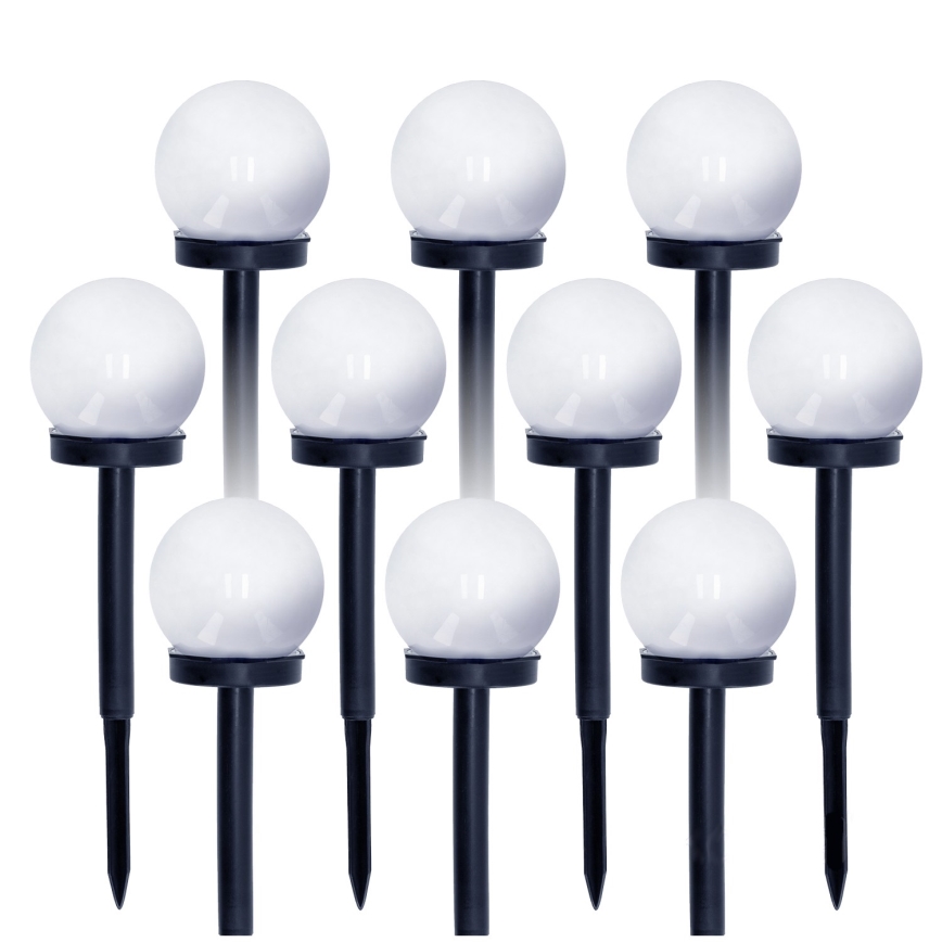 SADA 10x LED Solární lampa LED/0,12W/1,2V 6500K IP44 černá/bílá