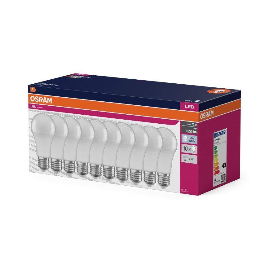 SADA 10x LED Žárovka CLASSIC A75 E27/10W/230V 4000K - Osram