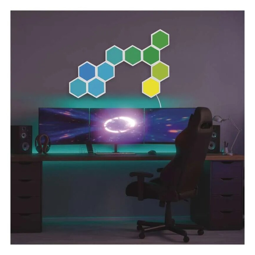 SADA 10x RGBIC Stmívatelný panel LED/1,9W/230V Wi-Fi Tuya